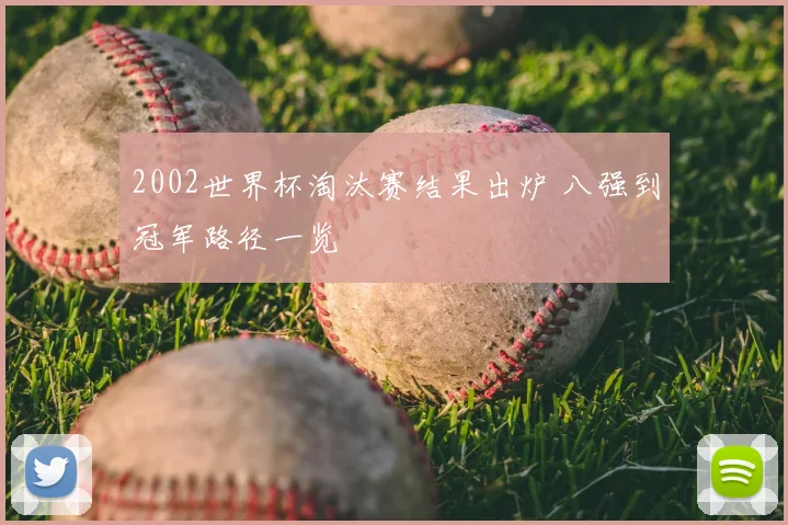 2002世界杯淘汰赛结果出炉 八强到冠军路径一览